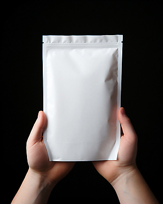 JPG 편집이미지 손 봉투 들기 신체부위 흰색 패키지 목업 지퍼백 편집실사 AI인물포토 AI콘텐츠 컬러 모션 사람 CG 파일형식 AI포토