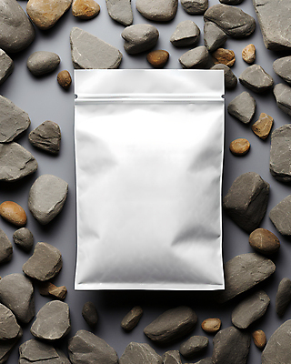 JPG 편집이미지 봉투 사람없음 조약돌 흰색 패키지 목업 지퍼백 편집실사 AI포토 AI콘텐츠 컬러 돌_바위 CG 파일형식