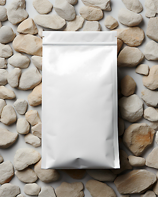 JPG 편집이미지 봉투 사람없음 조약돌 흰색 패키지 목업 지퍼백 편집실사 AI포토 AI콘텐츠 컬러 돌_바위 CG 파일형식