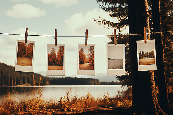 JPG 나무 편집이미지 계절 자연 집게 사람없음 디지털합성 폴라로이드 폴라로이드사진 감성 걸기 편집실사 AI포토 AI콘텐츠 식물 컨셉 모션 카메라 CG 생태계 파일형식