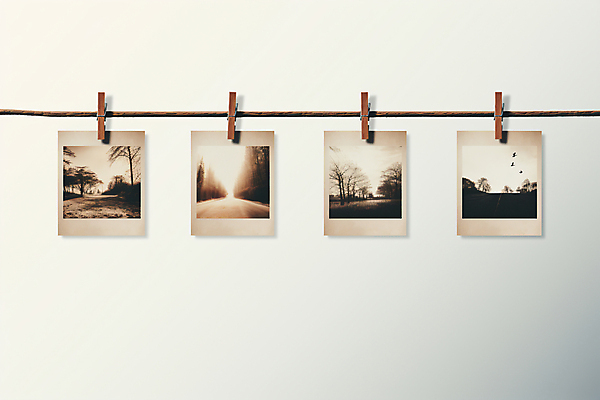 JPG 나무 편집이미지 계절 자연 집게 사람없음 디지털합성 폴라로이드사진 감성 걸기 편집실사 AI포토 AI콘텐츠 식물 컨셉 모션 CG 생태계 폴라로이드 파일형식