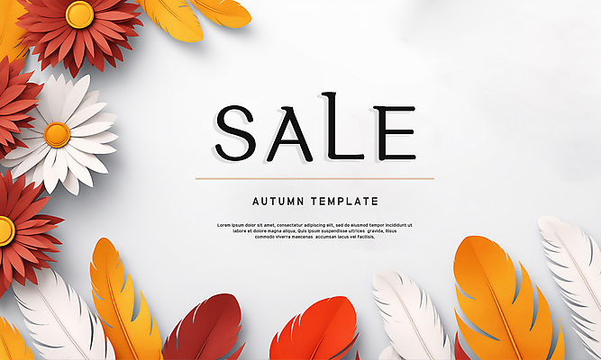 PSD 편집이미지 디자인 배너 꽃 프레임 이벤트 사람없음 쇼핑 세일 가을 깃털 카피스페이스 이미지편집 식물 계절 공백 파일형식