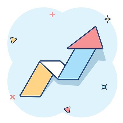 EPS 해외이미지 화살표 하늘색 일러스트 사람없음 반짝임 심볼 상승 심플 해외202309 해외일러스트 컨셉 모션 파란색 파일형식 벡터