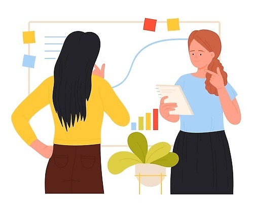 EPS 해외이미지 직업 캐릭터 학생 디자인 여자 백그라운드 일러스트 회사 비즈니스 통신 회의 노동자 직장 선물 서기 사람 금융 사무실 방 흰색 업무 작업 발표 가르침 플랫 계획 토론 만화 종업원 분석 동료 보고서 경영자 화이트보드 마케팅 프로젝트 벡터 브레인스토밍 해외202309 해외일러스트 일러캐릭터 교육 컬러 컨셉 관계 모션 경제 리더 파일형식