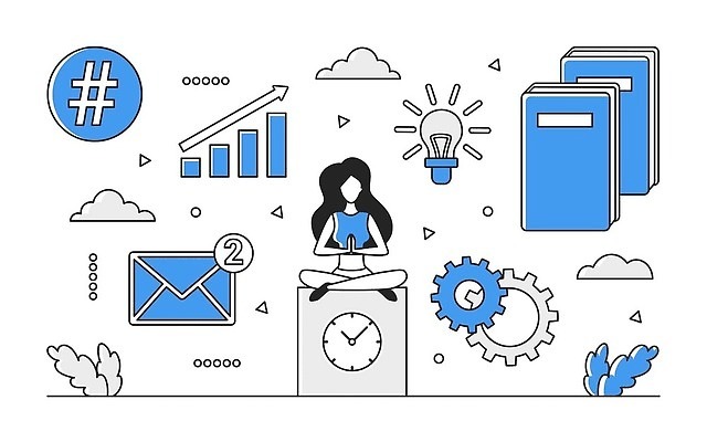 EPS 해외이미지 전신 여자 일러스트 비즈니스 그래프 한명 성인 책 파란색 디지털 정보 업무 스마트 분석 온라인 경영 데이터베이스 인터페이스 성인여자한명만 해외202310 해외일러스트 1 컬러 컨셉 사람 작업 여자한명만 성인여자만 파일형식 벡터