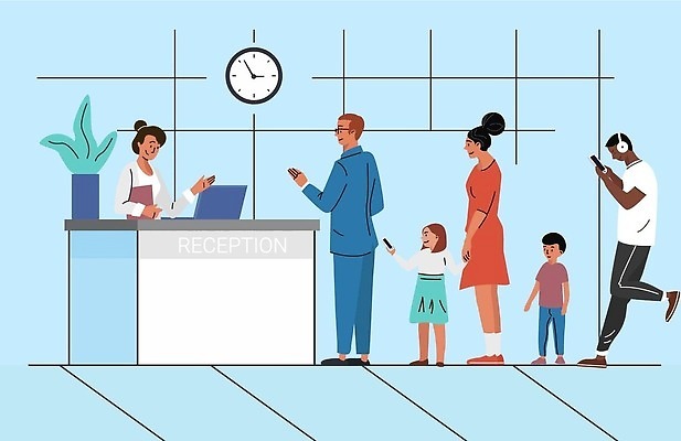 EPS 해외이미지 캐릭터 여자 남자 어린이 선 일러스트 회사 가족 노동자 서기 사람 성인 내부 그래픽 대기 홀 그룹 기다림 플랫 만화 고객 책상 서비스 컨설턴트 그림 경영자 심플 안내원 일반 구성 인내 접수 줄서기 벡터 해외202309 해외일러스트 일러캐릭터 직업 가구 비즈니스 관계 모션 공간 전문직 상담 리더 파일형식 생활용품 오브젝트
