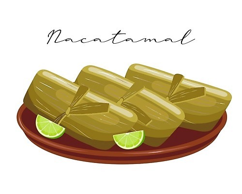 EPS 해외이미지 음식 일러스트 요리 사람없음 라틴아메리카 남미음식 바나나잎 해외202309 해외일러스트 잎 서양음식 아메리카 파일형식 벡터