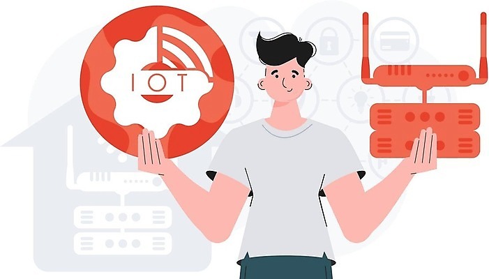 EPS 해외이미지 남자 일러스트 한명 들기 상반신 성인 원형 톱니바퀴 와이파이 사물인터넷 성인남자한명만 해외202309 해외일러스트 도형 1 모션 정보기술 사람 무선인터넷 남자한명만 성인남자만 파일형식 벡터