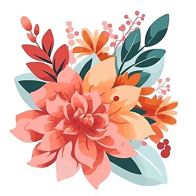 EPS 해외이미지 꽃 잎 꽃무늬 일러스트 사람없음 흰배경 해외일러스트 식물 백그라운드 무늬 흰색 파일형식 벡터