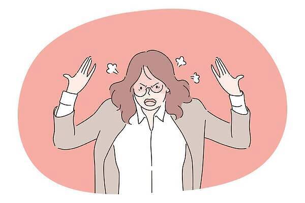 EPS 해외이미지 직업 여자 감정 무기 얼굴 일러스트 비즈니스 스트레스 사람 외침 슬픔 분노 표현 비즈니스우먼 입 좌절 폭발 고장 불안 오르기 공포 업무과다 나쁜 공격적 부정적 비명 벡터 해외202309 해외일러스트 컨셉 모션 신체부위 소리 업무 직장인 파일형식