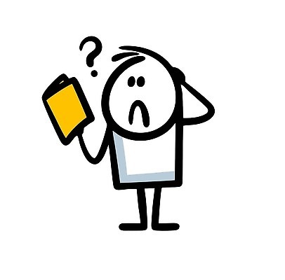 EPS 해외이미지 인물캐릭터 일러스트 한명 들기 사람 책 물음표 낙서 심플 의문 해외202309 해외일러스트 일러캐릭터 캐릭터 1 기호 컨셉 모션 파일형식 벡터