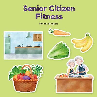 EPS 해외이미지 할아버지 노년 할머니 스티커 채소 바나나 건강 요리 주방 당근 배추 노인복지 조부모 해외202309 해외일러스트 여자 남자 과일 가족 뿌리채소 성인 복지 파일형식 벡터