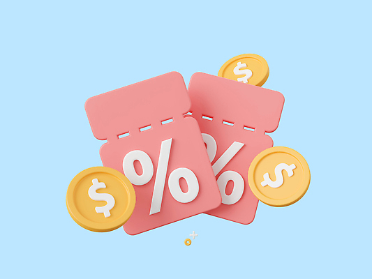 포토 JPG 해외이미지 휴식 사람없음 파란색 쇼핑 3D 동전 퍼센트 쿠폰 해외202309 해외포토 컬러 컨셉 돈 특수기호 디지털합성 파일형식