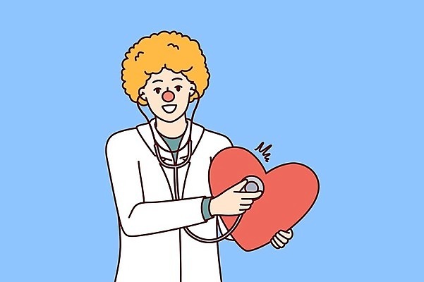 EPS 해외이미지 남자 일러스트 청진기 건강 병원 한명 들기 의사 광대 하트 유머 소아과의사 성인남자한명만 해외202309 해외일러스트 모양 1 감정 의학 의료기기 모션 사람 의료진 남자한명만 성인남자만 파일형식 벡터