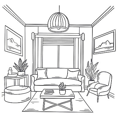 EPS 해외이미지 디자인 선 가구 거실 일러스트 창문 베개 탁자 추상 휴식 주택 흑백 실내 미술 책 소파 우주 카펫 방 흰색 램프 그리기 플랫 낙서 스케치 그림 심플 윤곽 손그림 프로젝트 스타일 벡터 안락 해외202309 해외일러스트 컬러 생활용품 컨셉 무늬 의자 침구 모션 문화예술 조명 촬영기법 내부 건물 파일형식
