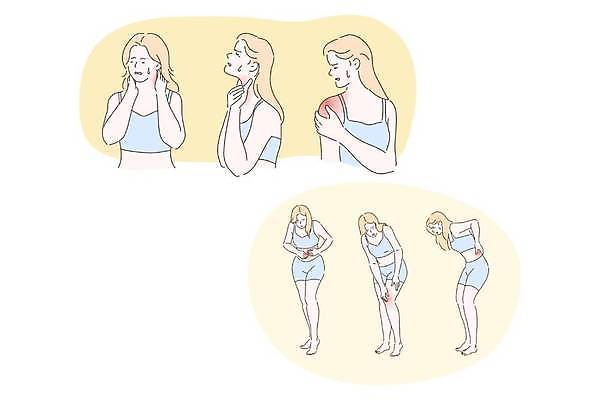 EPS 해외이미지 캐릭터 손 여자 신체 일러스트 근육 뼈 건강 사람 약 고통 질병 상처 어깨 흰배경 관절염 무릎 목 문제 긴장 고립 연골 염증 증상 팔꿈치 해외202309 해외일러스트 일러캐릭터 감정 백그라운드 의학 신체부위 흰색 팔 파일형식 벡터