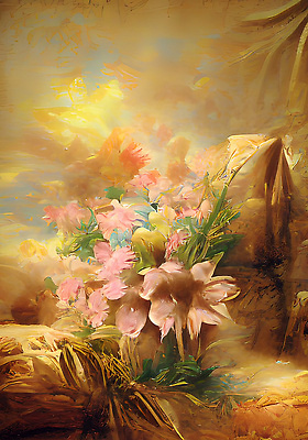 JPG 해외이미지 꽃 백그라운드 일러스트 사람없음 컬러풀 부드러움 파스텔 해외202309 해외일러스트 식물 컬러 학용품 감각 파일형식