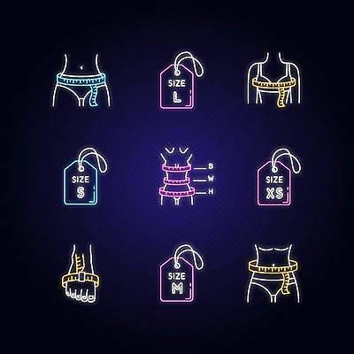 EPS 해외이미지 디자인 옷 여자 선 컬러 백그라운드 신체 일러스트 미술 그래픽 빛 세트 꼬리표 라벨 중앙 작음 큼 수집 심볼 측정 사인 윤곽 네온 테이프 치수 형광등 빛망울 재단 고립 엘리먼트 벡터 추가 효과 해외202309 해외일러스트 문화예술 문구용품 전등 프레임 사람 크기 파일형식