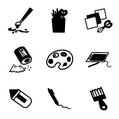 EPS 해외이미지 컬러 일러스트 잉크 프레임 미술 세트 알약 연필 펜 페인트 도구 붓 그리기 그래피티 마네킹 수집 그림 예술가 캔버스 페인트붓 화가 분무기 튜브 타격 벡터 해외202309 해외일러스트 직업 모션 문화예술 학용품 필기구 약 낙서 파일형식