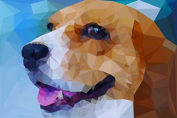 EPS 해외이미지 동물 얼굴 백그라운드 일러스트 미술 그래픽 초록색 반려동물 뷰티 갈색 개 작음 수집 비글 기하학 기르기 엘리먼트 폴리곤 벡터 현실 해외202309 해외일러스트 컬러 무늬 포유류 문화예술 신체부위 크기 돌봄 파일형식