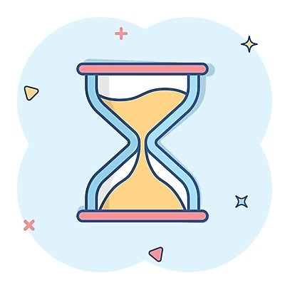 EPS 해외이미지 하늘색 일러스트 사람없음 반짝임 심볼 모래시계 심플 해외202309 해외일러스트 모래 시계 모션 파란색 파일형식 벡터