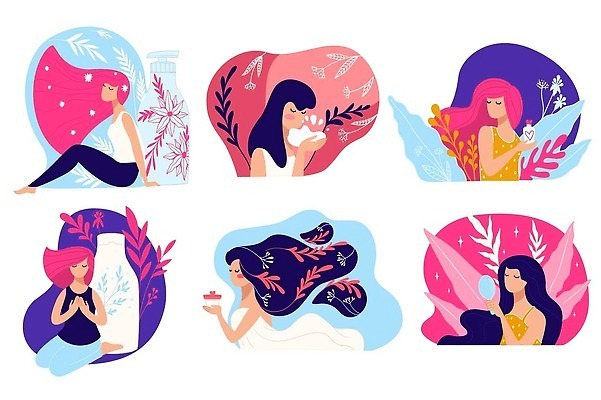 EPS 해외이미지 모델 응시 여자 행복 얼굴 신체 일러스트 갈색머리 건강 미소 사람 성인 치료 청춘 뷰티 스파 화장품 신선 상품 수분 피부 크림 로션 스킨케어 테라피 내추럴 광 돌봄 완벽 벡터 해외202309 해외일러스트 헤어스타일 시선 감정 컨셉 의학 모션 표정 신체부위 파일형식