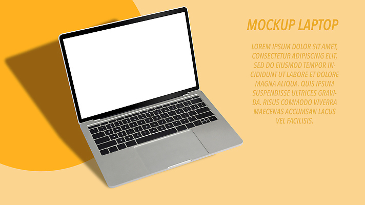 포토 JPG 해외이미지 그림자 사람없음 노트북 노란배경 목업 카피스페이스 해외202309 해외포토 백그라운드 전자제품 노란색 공백 파일형식
