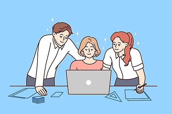 EPS 해외이미지 직업 캐릭터 남자 행복 컨셉 일러스트 회사 비즈니스 사업가 통신 회의 협력 노동자 아이디어 직장 함께함 미소 사람 노트북 컴퓨터 사무실 방 업무 토론 만화 종업원 고객 동료 그림 경영자 윤곽 경영 마케팅 벡터 콜라보레이션 해외202309 해외일러스트 일러캐릭터 감정 관계 표정 전자제품 작업 리더 파일형식