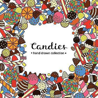 EPS 해외이미지 오렌지 일러스트 디저트 프레임 막대사탕 사람없음 장식 테두리 젤리 초코볼 알사탕 지팡이사탕 스프링클 초콜릿힐 해외202309 해외일러스트 음식 과일 사탕 필리핀 초콜릿 언덕 파일형식 벡터