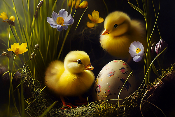 포토 JPG 해외이미지 꽃 새끼 두마리 병아리 사람없음 귀여움 계란 둥지 해외202309 해외포토 식물 동물 컨셉 2 조류 알 파일형식