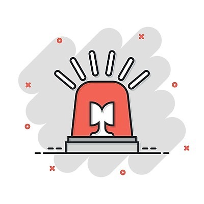 EPS 해외이미지 일러스트 사람없음 빨간색 반짝임 심볼 심플 경고등 해외202309 해외일러스트 컬러 모션 파일형식 벡터