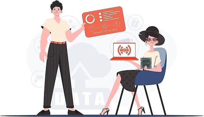 EPS 해외이미지 전신 여자 남자 의자 일러스트 협력 들기 앉기 성인 두명 노트북 선글라스 카드 사물인터넷 성인만 해외202309 해외일러스트 안경 가구 모션 정보기술 사람 전자제품 파일형식 벡터