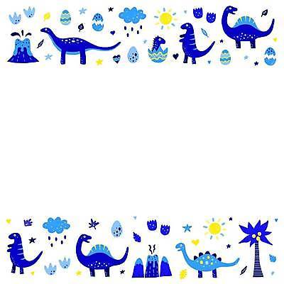 EPS 해외이미지 디자인 포스터 백그라운드 일러스트 사람없음 파란색 알 낙서 공룡 화산 손그림 해외202309 해외일러스트 컬러 파충류 산 파일형식 벡터