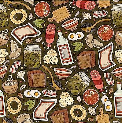 EPS 해외이미지 전통 디자인 열매 문화 빵 일러스트 벽지 양파 마늘 요리 장식 주방 식당 숟가락 식사 저녁식사 보호 수프 낙서 상품 찻주전자 잼 만화 시리얼 오브젝트 피클 러시아 손그림 팬케이크 경단 보드카 비트 우크라이나 전국 해외202309 해외일러스트 식물 유럽 음식 컨셉 채소 주전자 주류 수저 케이크 상점 소스_음식 절임 파일형식 벡터