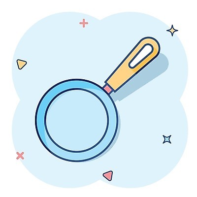 EPS 해외이미지 하늘색 일러스트 돋보기 사람없음 반짝임 심볼 심플 해외202309 해외일러스트 모션 파란색 파일형식 벡터