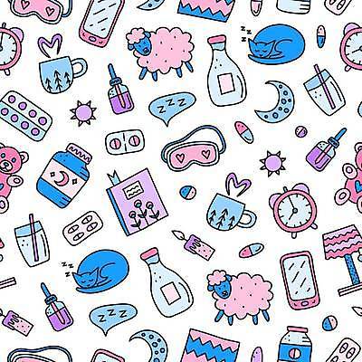 EPS 해외이미지 동물캐릭터 백그라운드 패턴 일러스트 사람없음 스마트폰 컬러풀 알약 고양이 머그컵 자명종 잠 양 수면안대 앰플 아기자기 수면등 해외202309 해외일러스트 일러캐릭터 동물 캐릭터 시계 컬러 컨셉 무늬 포유류 조명 컵 핸드폰 스마트기기 반려동물 약 알람 안대 파일형식 벡터