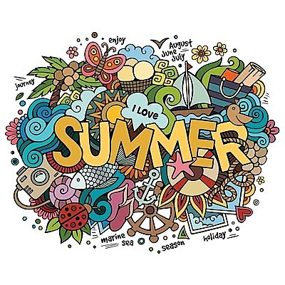 EPS 해외이미지 파도 나비 일러스트 어류 사람없음 낙서 가득함 키_배핸들 무당벌레 레터링 구명부환 해외202309 해외일러스트 바다 곤충 수중동물 안전장비 핸들 튜브 파일형식 벡터