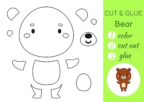 EPS 해외이미지 클립아트 모양 동물 캐릭터 교육 종이 어린이 컬러 일러스트 곰 학교 놀이 기술 미술 책 페인트 유치원 게임 아기 퍼즐 퀴즈 어플리케이션 만화 자르기 연습 그림 반죽 페이지 DIY 걸음마 접착제 벡터 해외202309 해외일러스트 일러캐릭터 포유류 모션 문화예술 사람 취미 풀_접착제 파일형식