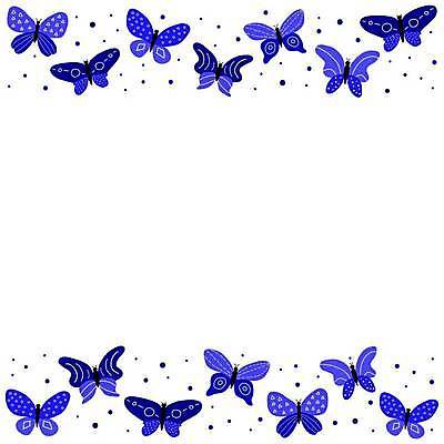 EPS 해외이미지 디자인 포스터 나비 백그라운드 일러스트 사람없음 파란색 낙서 남색 손그림 해외202309 해외일러스트 컬러 곤충 파일형식 벡터