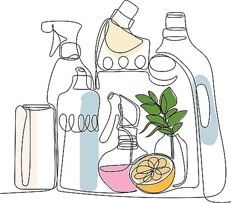 EPS 해외이미지 잎 오렌지 라인일러스트 일러스트 사람없음 청소 세제 친환경 해외202309 해외일러스트 식물 과일 환경 파일형식 벡터