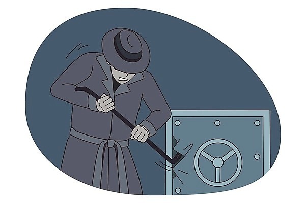 EPS 해외이미지 캐릭터 남자 컨셉 돈 일러스트 비즈니스 경비 안전 사람 성인 금융 사무실 문 금속 손상 범죄 암호 위험 만화 도둑 절도 잠금 보안 수납 해커 위반 불법 철강 벡터 해외202309 해외일러스트 일러캐릭터 재질 경제 재산 보호 범죄인 파일형식