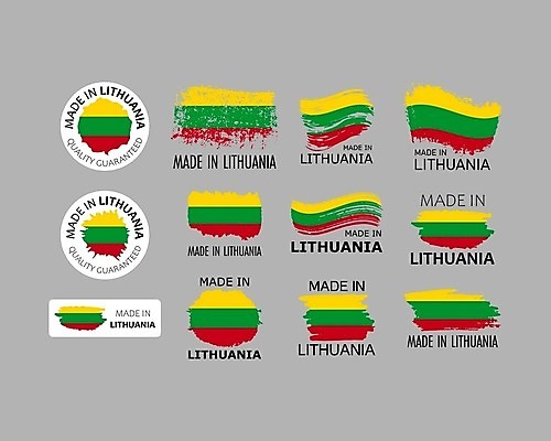 EPS 해외이미지 디자인 산업 스티커 일러스트 비즈니스 공장 라벨 줄무늬 깃발 얼룩 떨어짐 제조 상품 심볼 사인 무역 상업 배지 소매 리투아니아 전국 증명서 벡터 해외202309 해외일러스트 유럽 컨셉 무늬 공업 프레임 파일형식