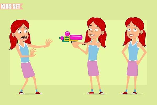 EPS 해외이미지 캐릭터 여자 행복 얼굴 어린이 스포츠 바다 셔츠 일러스트 말하기 서기 미소 물 세트 치마 권총 분노 표현 플랫 목표 발사 만화 제비꽃 사인 싸움 애니메이션 빨간머리 고립 그만 적 스타일 벡터 해외202309 해외일러스트 일러캐릭터 자연요소 헤어스타일 꽃 감정 컨셉 상의 모션 하의 표정 사람 신체부위 총 파일형식