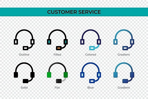 JPG 해외이미지 선 일러스트 타이포그라피 사람없음 헤드셋 상담원 마이크 서비스 격자 그라데이션 해외202309 해외일러스트 문자 음향기기 무늬 헤드폰 사무원 파일형식