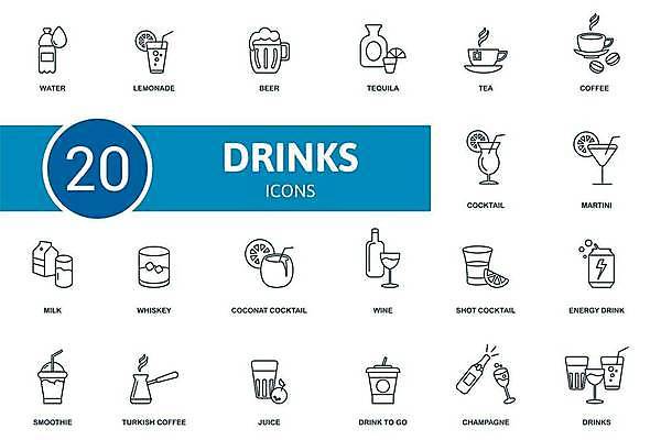 EPS 해외이미지 디자인 커피 음료 일러스트 그래프 맥주 흑백 물 세트 픽토그램 와인 주스 인포그래픽 우유 에너지 칵테일 플랫 차 샴페인 레모네이드 심볼 사인 슛 바둑 테킬라 UI 마티니 스무디 얇은 위스키 벡터 튀르키예 해외202309 해외일러스트 자연요소 아시아 놀이 유제품 주류 촬영기법 에이드 파일형식