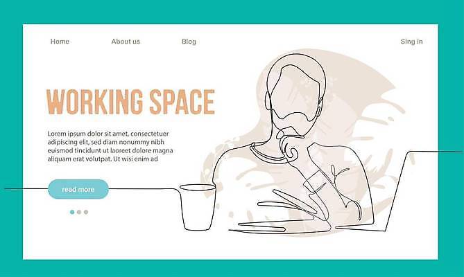 EPS 해외이미지 남자 일러스트 비즈니스 한명 성인 비즈니스맨 성인남자한명만 코워킹스페이스 해외202309 해외일러스트 1 사람 직장인 남자한명만 성인남자만 파일형식 벡터 공유경제