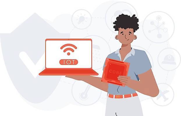 EPS 해외이미지 남자 일러스트 한명 들기 상반신 성인 노트북 사물인터넷 성인남자한명만 해외202309 해외일러스트 1 모션 정보기술 사람 전자제품 남자한명만 성인남자만 파일형식 벡터