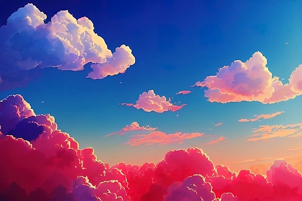 JPG 해외이미지 백그라운드 일러스트 하늘 사람없음 판타지 컬러풀 공상 몽환 해외202309 해외일러스트 컬러 컨셉 상상 파일형식