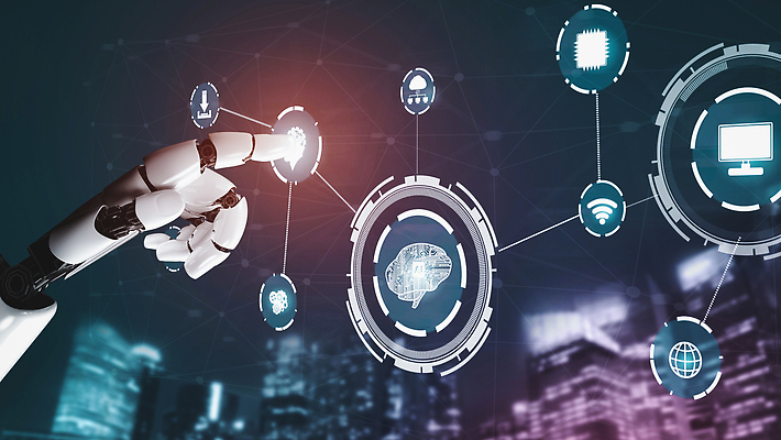 JPG 해외이미지 손 일러스트 미래 기술 신체부위 파란색 지구본 3D 디지털 모니터 터치 가리킴 도시 네트워크 로봇 뇌 톱니바퀴 보케 와이파이 해외202309 해외포토 포토 컬러 컨셉 사람 손짓 컴퓨터 디지털합성 무선인터넷 파일형식