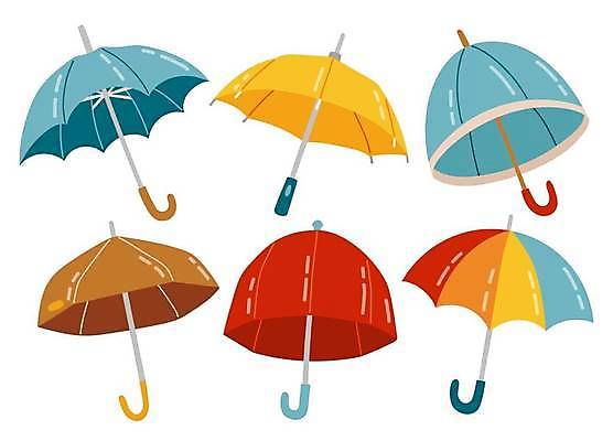 EPS 해외이미지 일러스트 우산 사람없음 세트 엘리먼트 해외202309 해외일러스트 파일형식 벡터